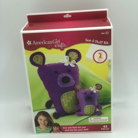 American Girl Crafts Sew & Stuff DIY Plush Bear Set Creative Play Gift Kit - Picture 2 of 8